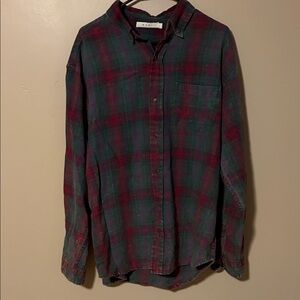 MNML Casual Plaid Shirt - Red and Green